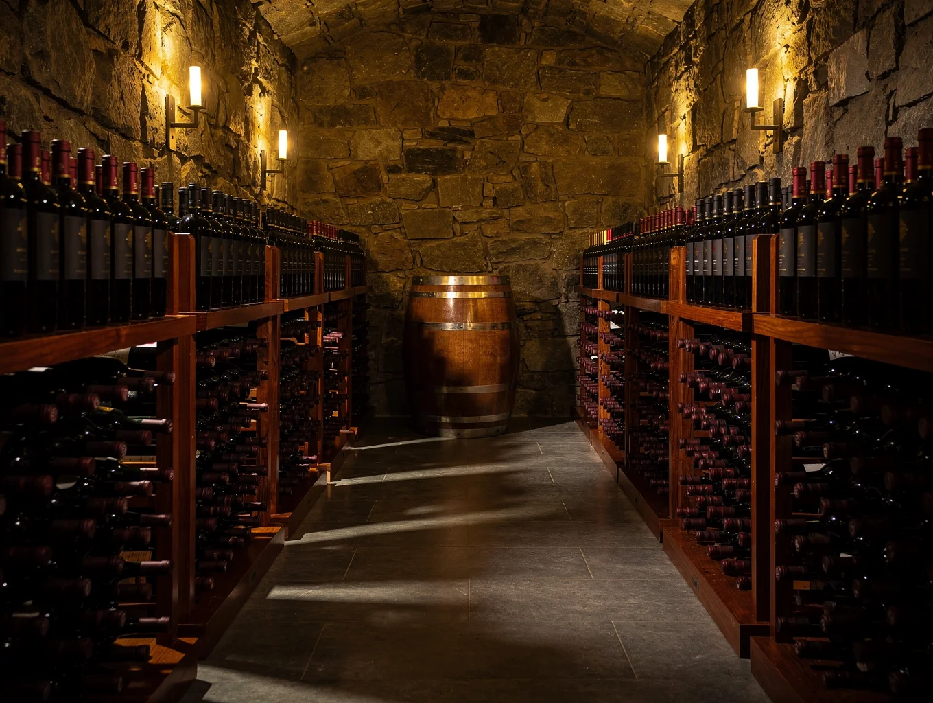 Wine cellar featuring a curated selection of Italian bottles